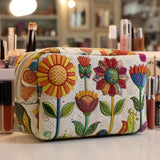 Quilted cosmetic bag - Cheerful flower — view 1