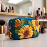 Quilted cosmetic bag - Cheerful flower — view 1