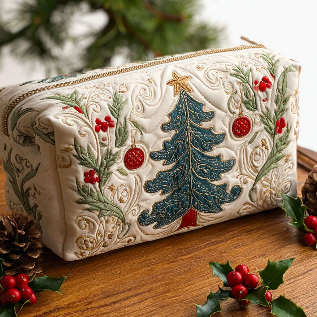 Quilted cosmetic bag - Christmas forest — view 1