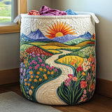 Quilted laundry basket - Golden horizon — view 1