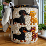 Quilted laundry basket - Cute dachshund — view 1
