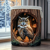 Quilted laundry basket - Owl — view 1
