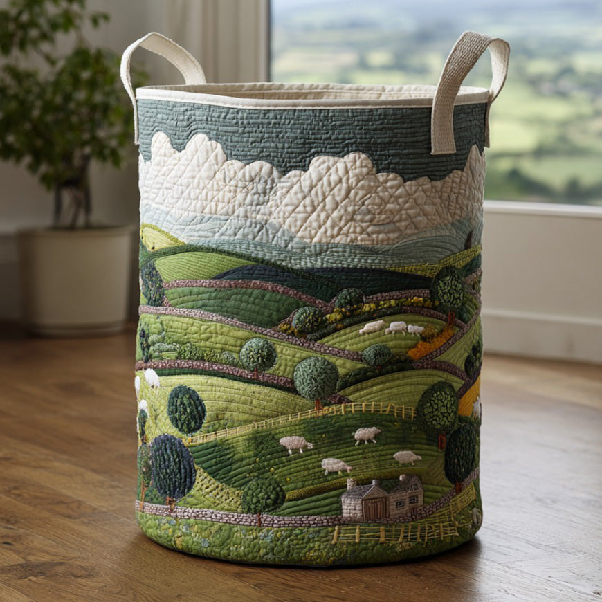 Quilted laundry basket - Lamb — view 1