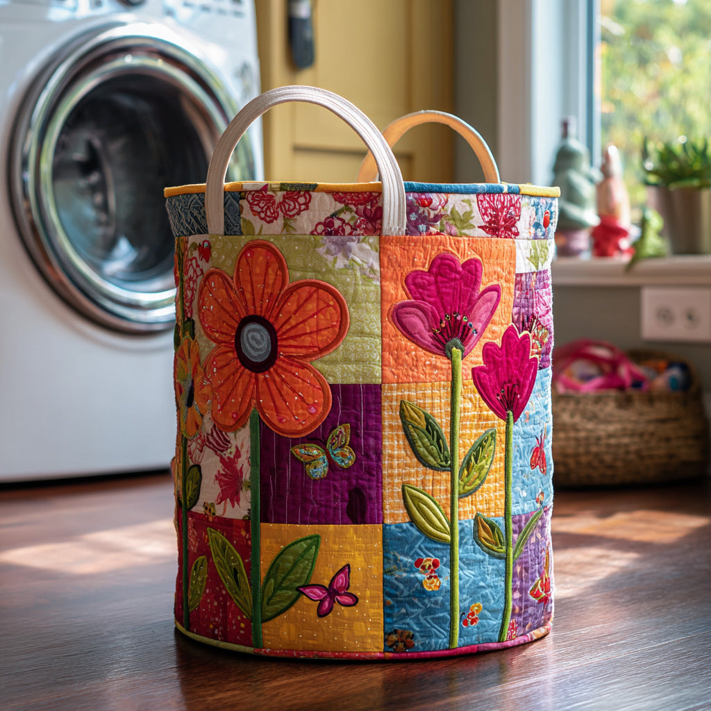 Quilted laundry basket - Boho style — view 1