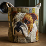 Quilted laundry basket - Bulldog rustic style — view 1