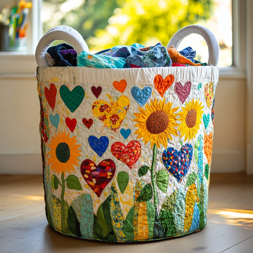 Quilted laundry basket - Country style — view 1