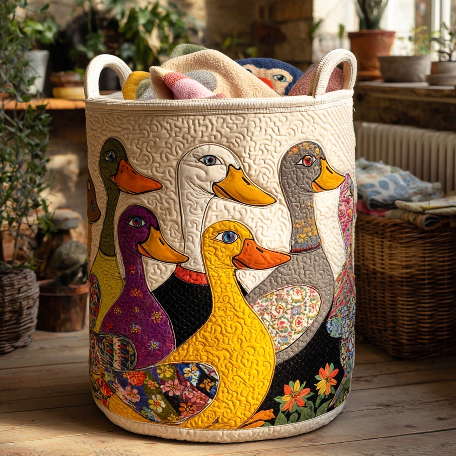 Quilted laundry basket - Sweet duck — view 1