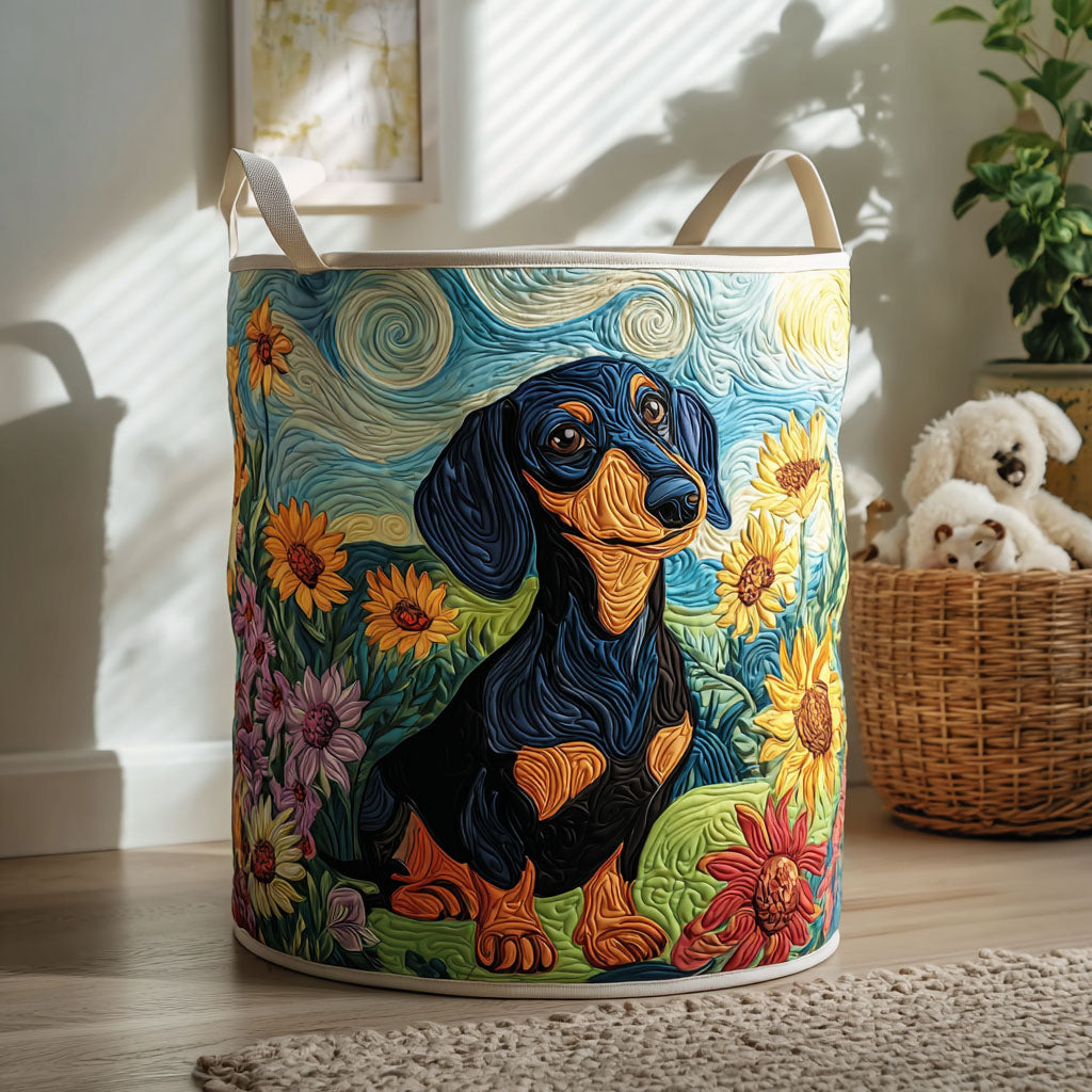 Quilted laundry basket - Sweet dachshund — view 1