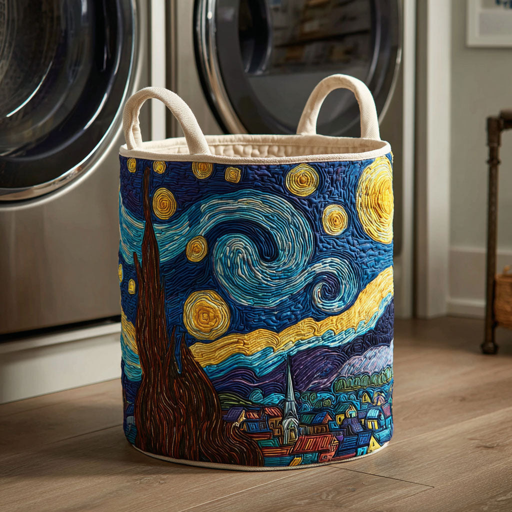 Quilted laundry basket - Night motif — view 1