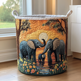 Quilted laundry basket - Elephant — view 1