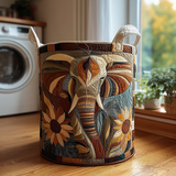 Quilted laundry basket - Elephant — view 1