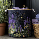Quilted Laundry Basket - Black Cat — view 1