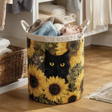 Quilted laundry basket - Black cat and sunflower — view 1