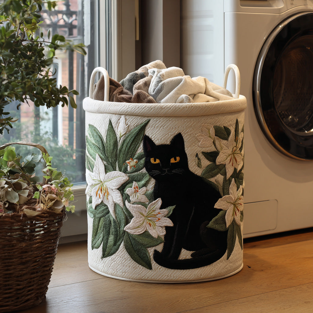 Quilted laundry basket - Delicate lilies — view 1