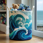 Quilted laundry basket - Delicate nautical motif — view 1
