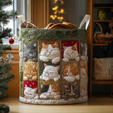 Quilted laundry basket - cosy cat — view 1