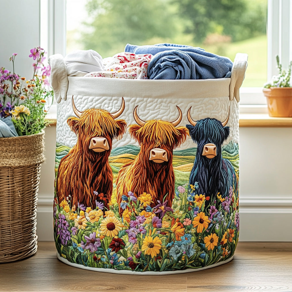 Quilted laundry basket - Triple decorative pattern — view 1