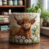 Quilted Laundry Basket - Highland Cow — view 1