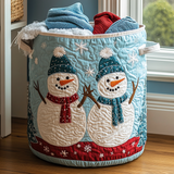 Quilted laundry basket - Snowman — view 1
