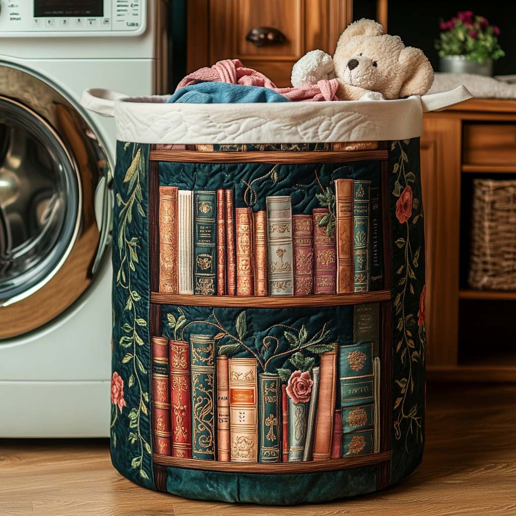 Quilted laundry basket - Literature pattern — view 1