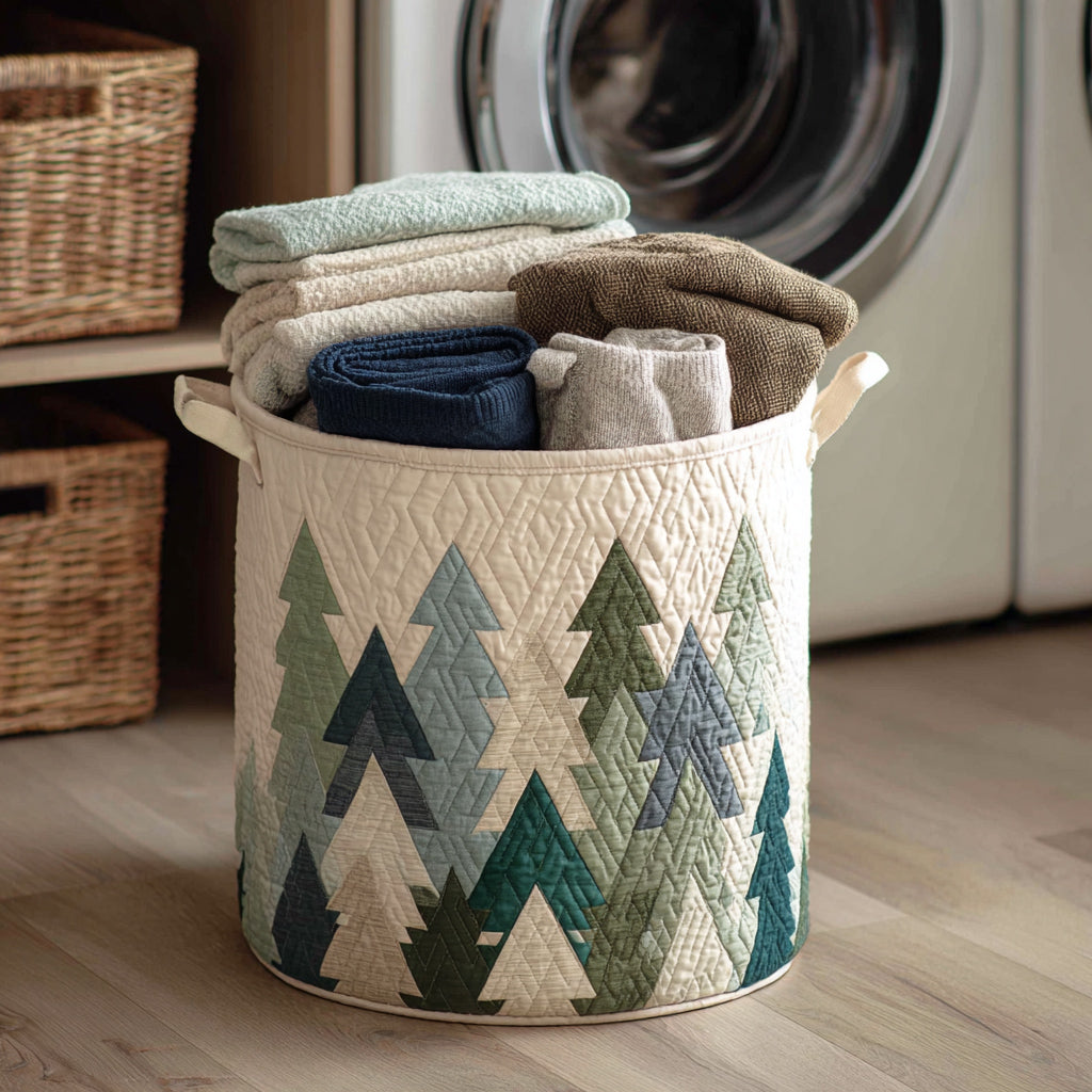 Quilted laundry basket - Christmas pattern — view 1