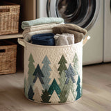 Quilted laundry basket - Christmas pattern — view 1