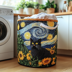 Quilted laundry basket - Curious cat — view 1