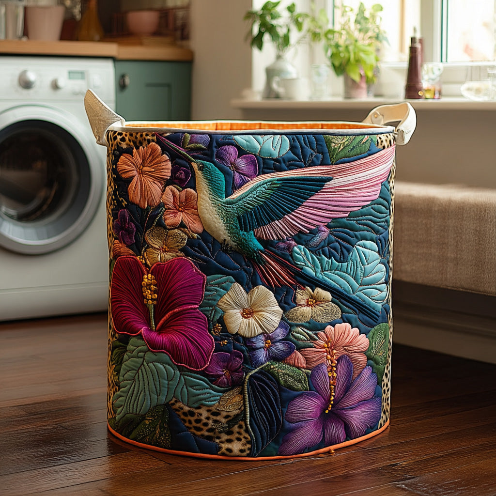 Quilted laundry basket - Hummingbird — view 1