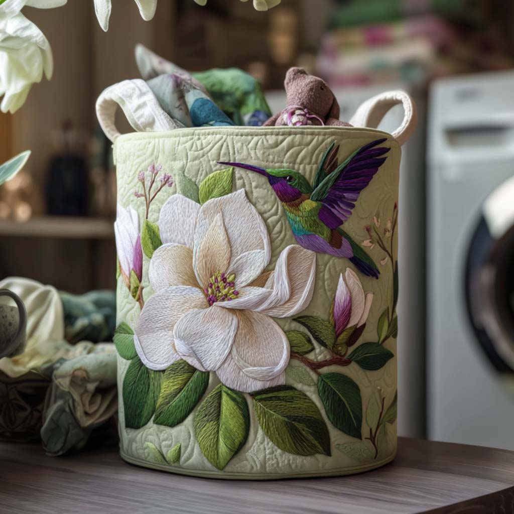 Quilted laundry basket - Hummingbird — view 1