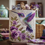 Quilted laundry basket - Hummingbird and flowers — view 1