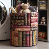 Quilted laundry basket - Books and flowers — view 1