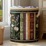 Quilted laundry basket - Books and a blooming garden — view 1
