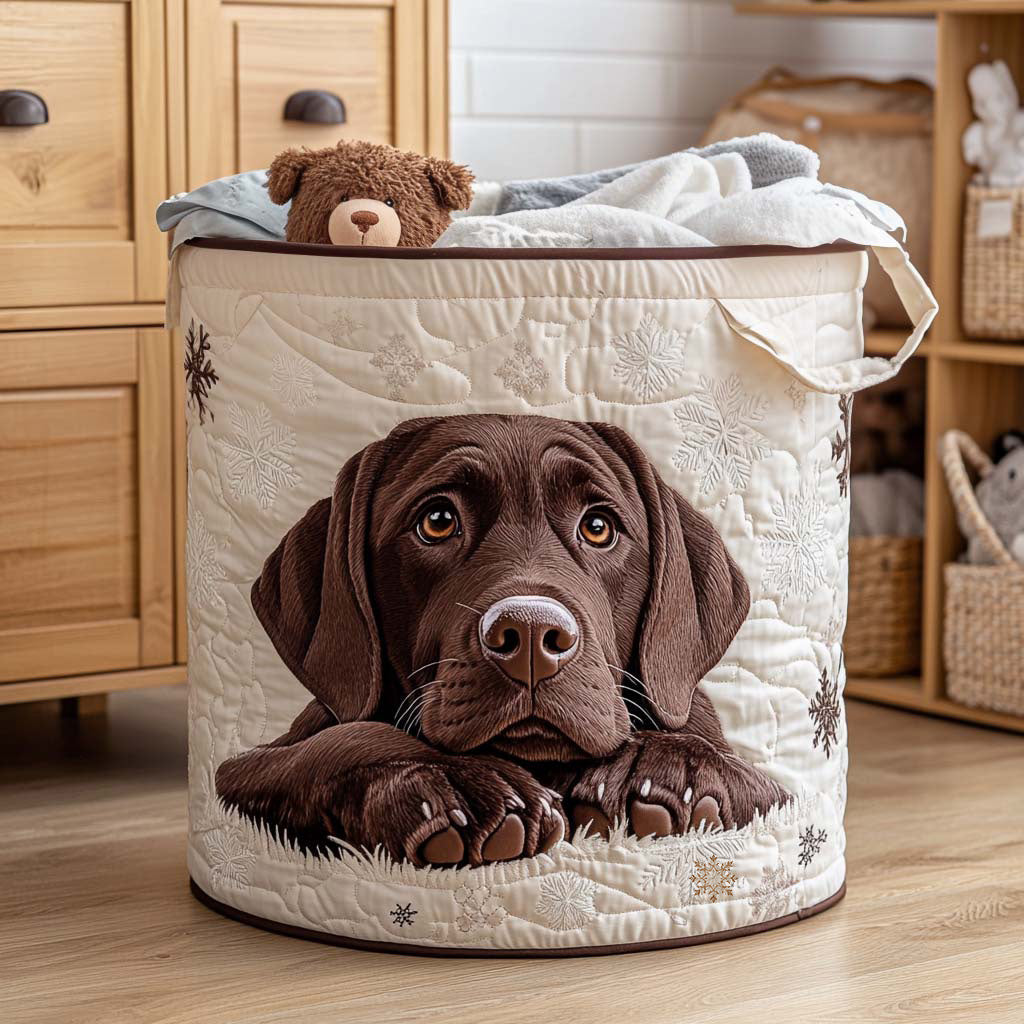 Quilted laundry basket - Dog motif — view 1