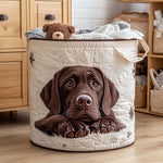Quilted laundry basket - Dog motif — view 1