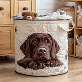 Quilted laundry basket - Dog motif — view 1