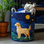 Quilted laundry basket - Dog motif — view 1