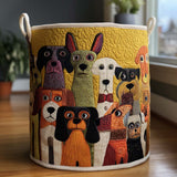 Quilted laundry basket - Dog motif — view 1