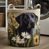 Quilted laundry basket - Labrador and flowers — view 1