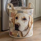 Quilted laundry basket - Labrador rustic style — view 1