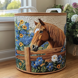 Quilted laundry basket - Horse — view 1