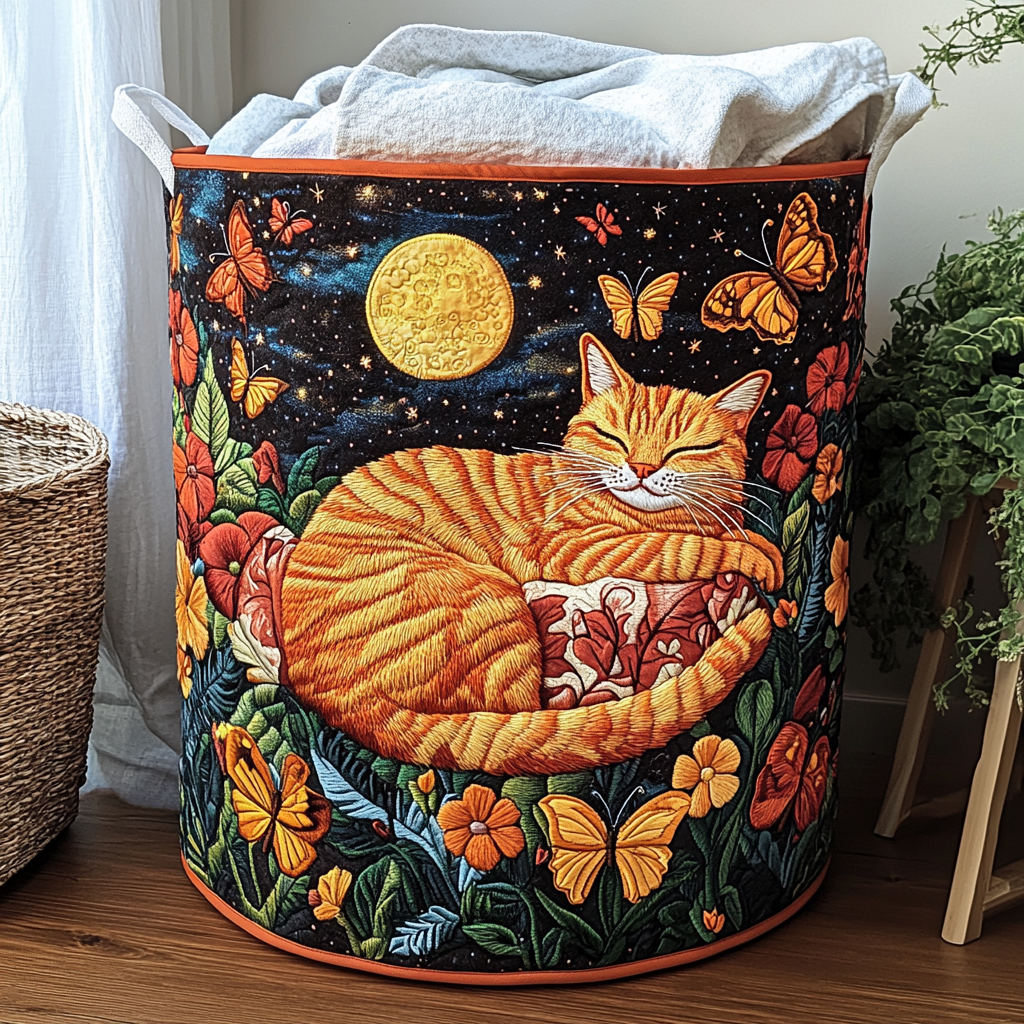 Quilted laundry basket - Cats — view 1