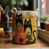 Quilted laundry basket - Cats — view 1