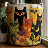 Quilted laundry basket - Cats — view 1
