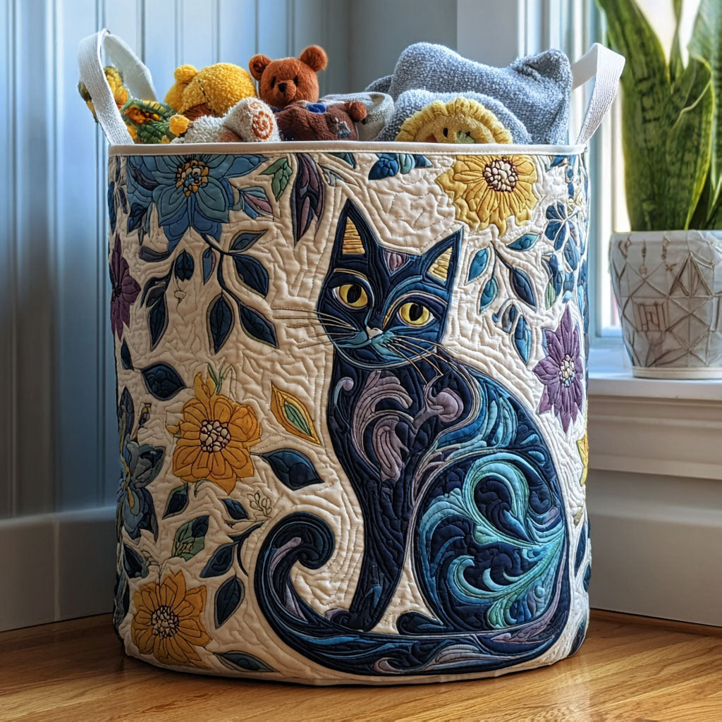 Quilted laundry basket - Cats — view 1