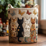 Quilted laundry basket - Cats — view 1