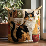 Quilted laundry basket - Cats — view 1