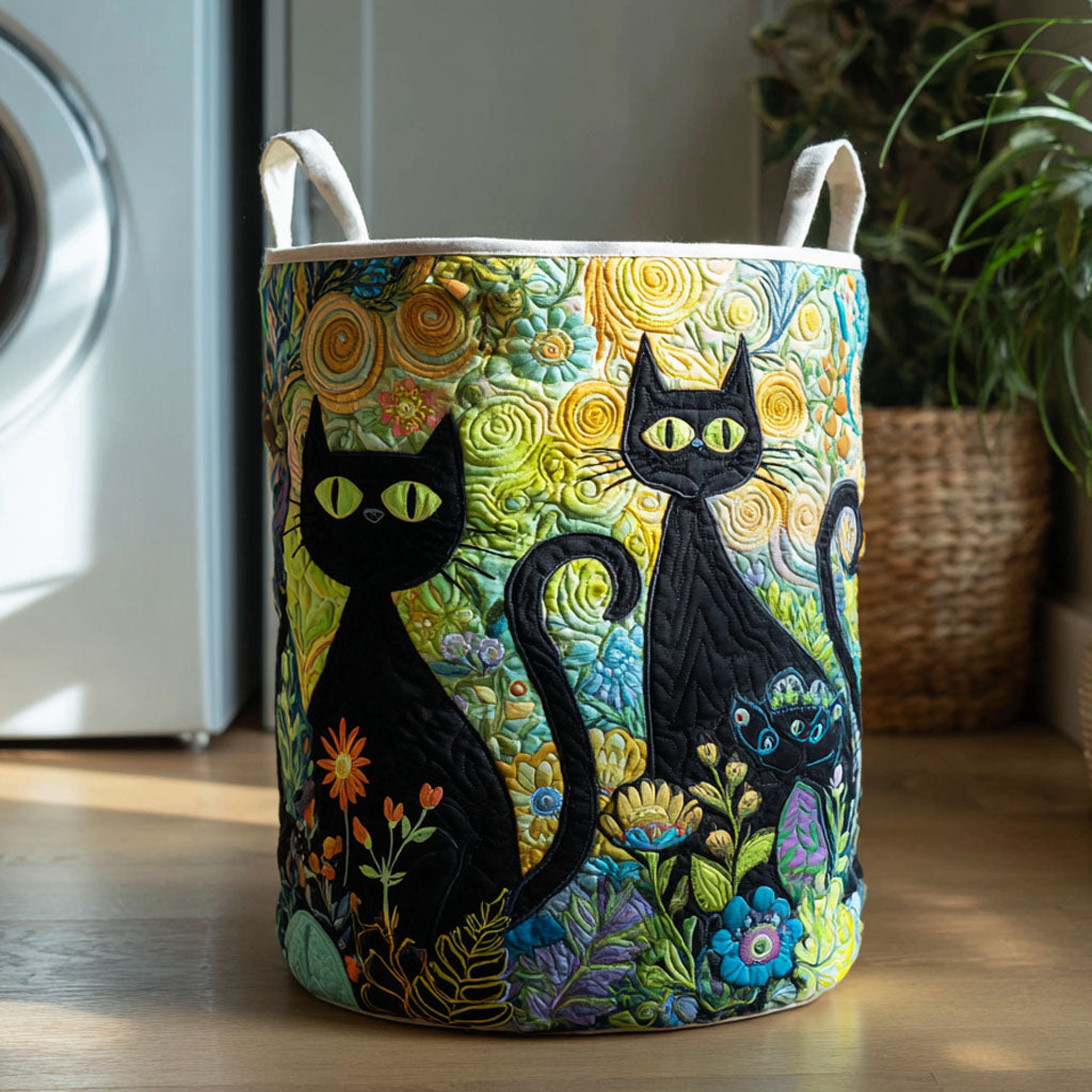 Quilted laundry basket - Cats — view 1