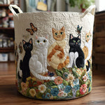 Quilted laundry basket - Cats and flowers — view 1