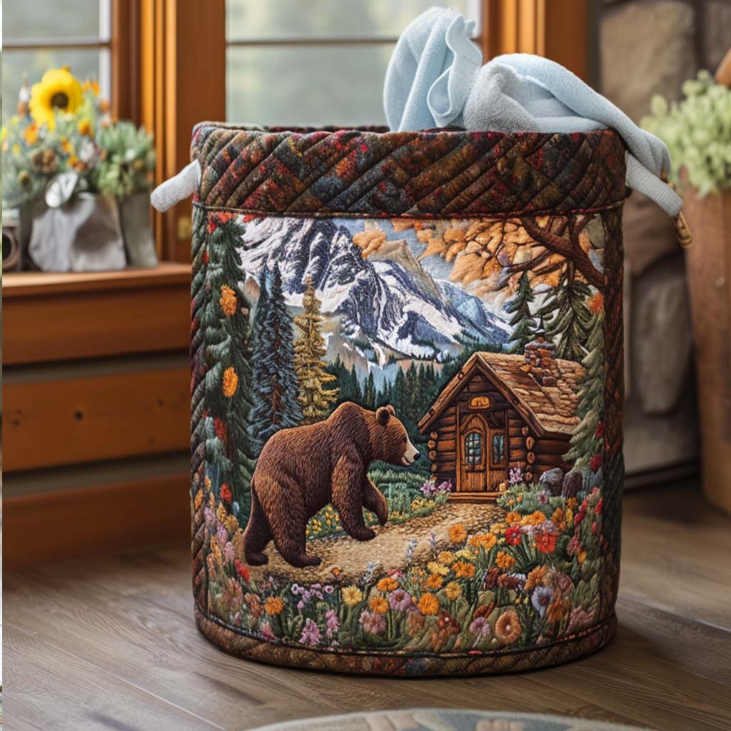 Quilted laundry basket - Bear — view 1