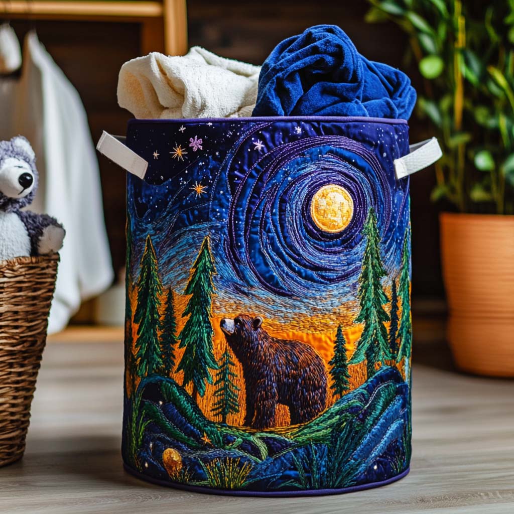 Quilted laundry basket - Bear — view 1